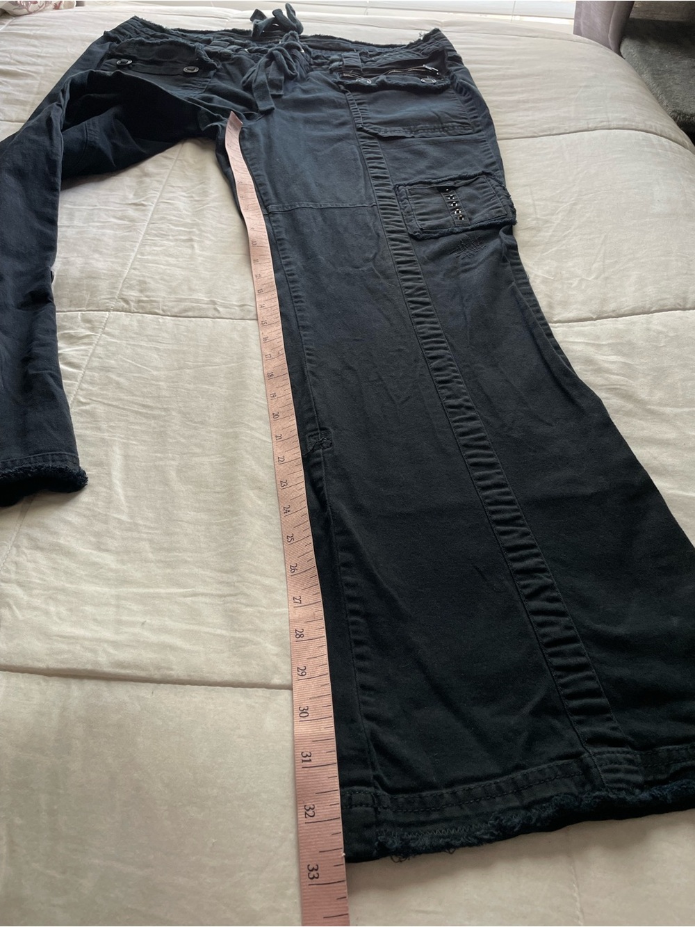 Y2K‎ Arizona Navy Low Rise Flare Patchwork Flare Pants 17 Lizzie McGuire Bratz - Picture 11 of 11